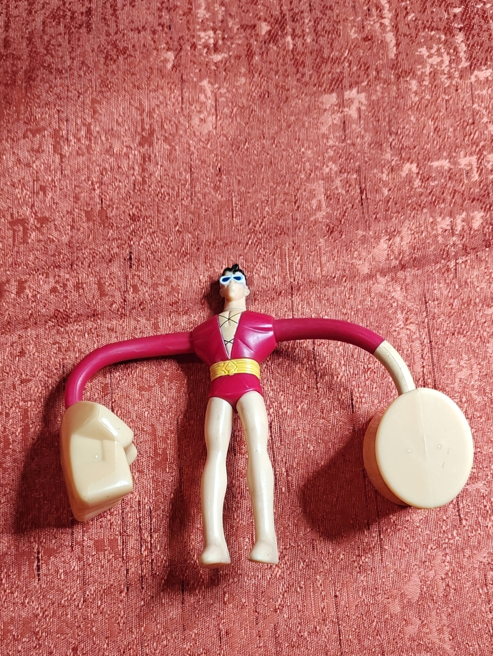 Plastic Man Action Figure Toy #5 2010 Mc Donalds Happy Meal Toy- Red & Beige